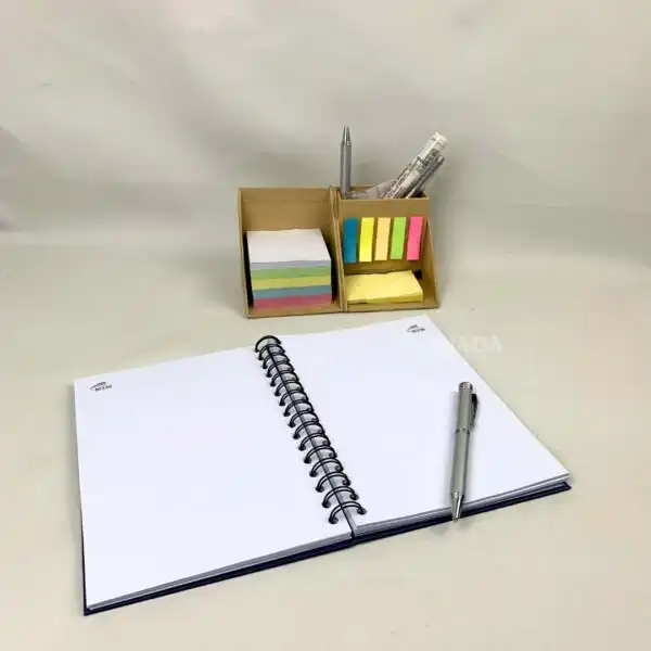 Buku Agenda Berbahan Hardcover Dengan Ring Desain Logo Perusahaan (4)