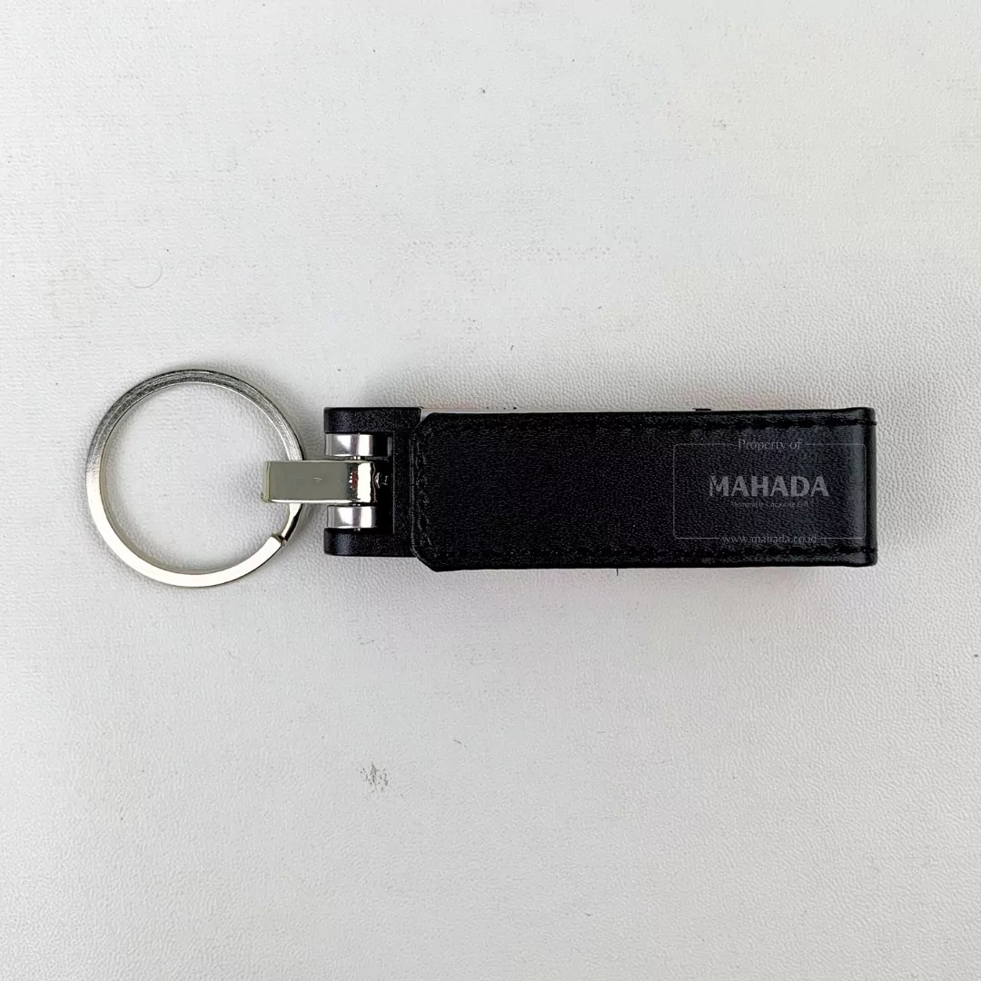 Flashdisk Berbahan Kombinasi Metal dan Kulit Dengan Gantungan dan Custom Logo (2)