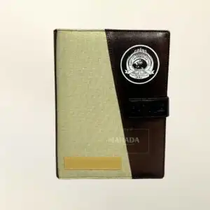 Buku Agenda Berbahan Kulit dan Denim Model Binder Dengan Pengunci Karet (1)