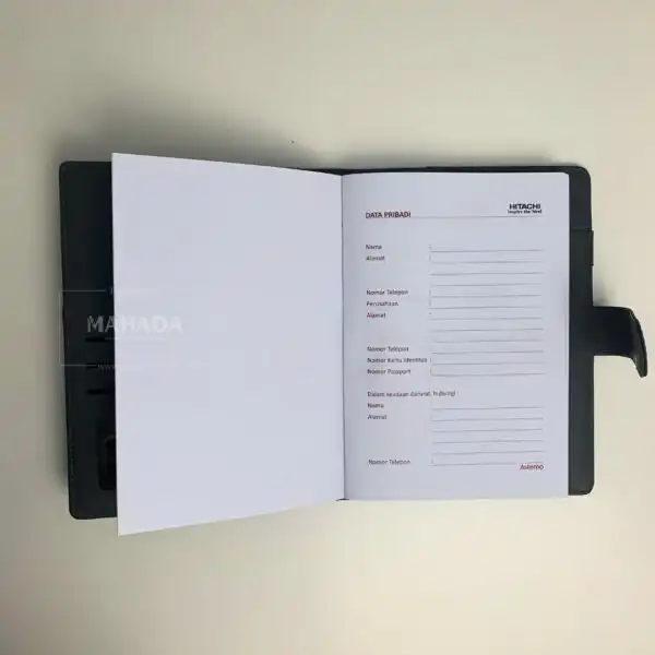 Buku Agenda Dengan Cover Berbahan Kulit Dan Cover Buku Softcover Desain Custom Logo Perusahaan (6)
