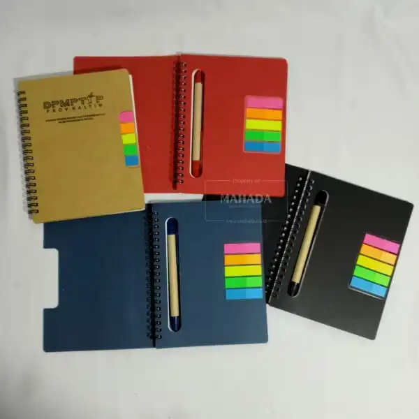 Buku Agenda Softcover Dengan Model Memo Dilengkapi Sticky Notes dan Tempat Pulpen (6)