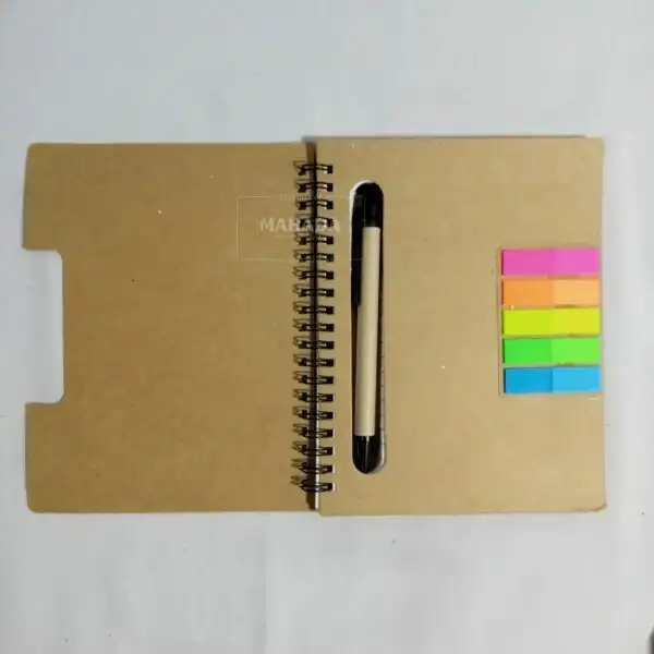 Buku Agenda Softcover Dengan Model Memo Dilengkapi Sticky Notes dan Tempat Pulpen (7)