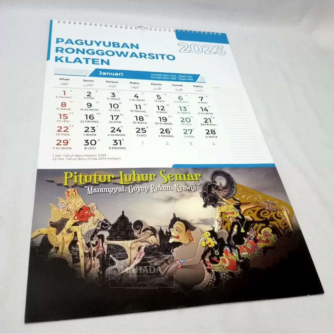 Kalender Dinding 1 Bulan Dengan Desain Custom dan Ring Kawat (6)