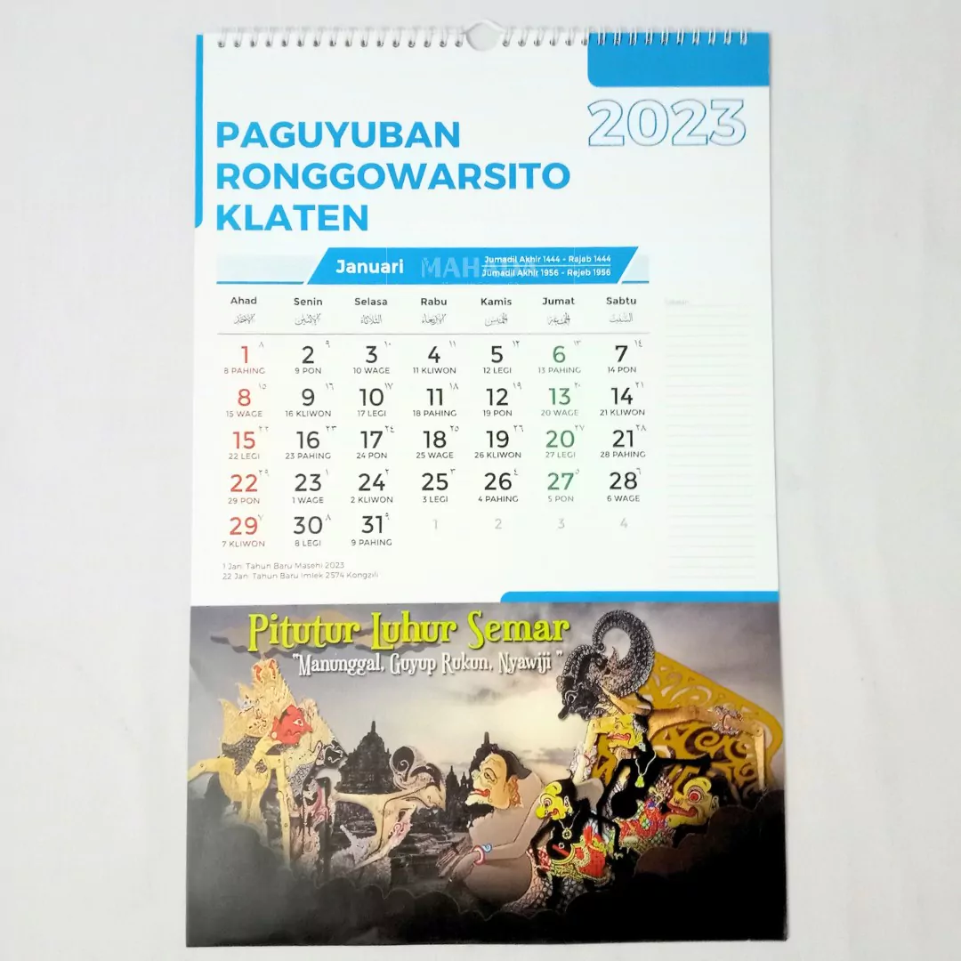 Kalender Dinding 1 Bulan Dengan Desain Custom dan Ring Kawat (8)