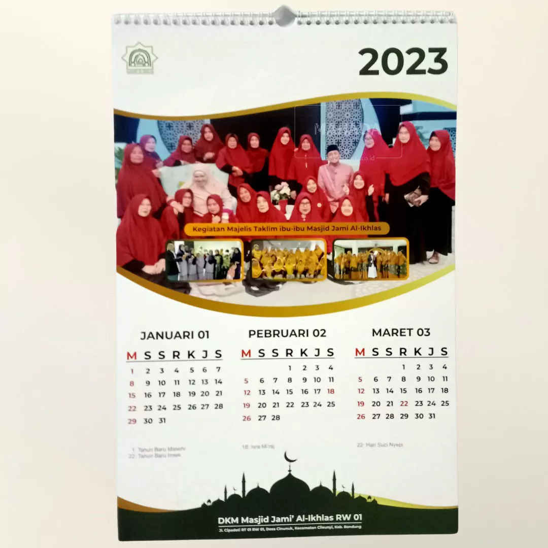 Kalender Dinding 2 Bulan Dengan Desain Custom dan Ring Kawat (1)