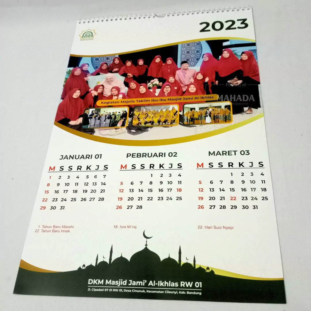 Kalender Dinding 2 Bulan Dengan Desain Custom dan Ring Kawat (3)
