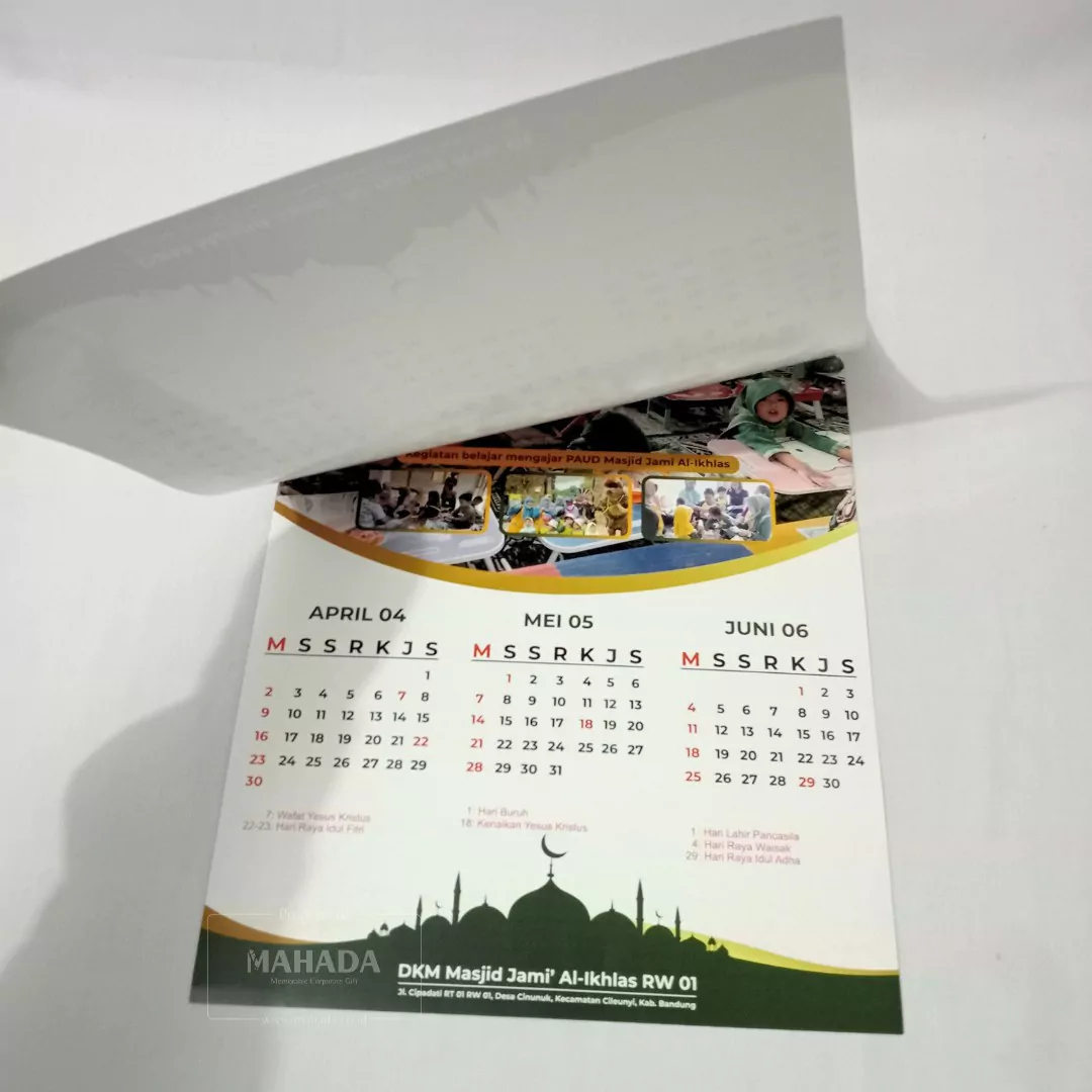 Kalender Dinding 2 Bulan Dengan Desain Custom dan Ring Kawat (4)