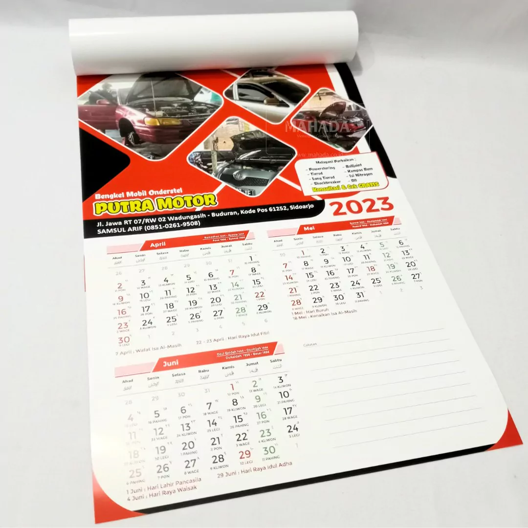 Kalender Dinding 2 Bulan Dengan Desain Custom dan Ring Kawat (6)