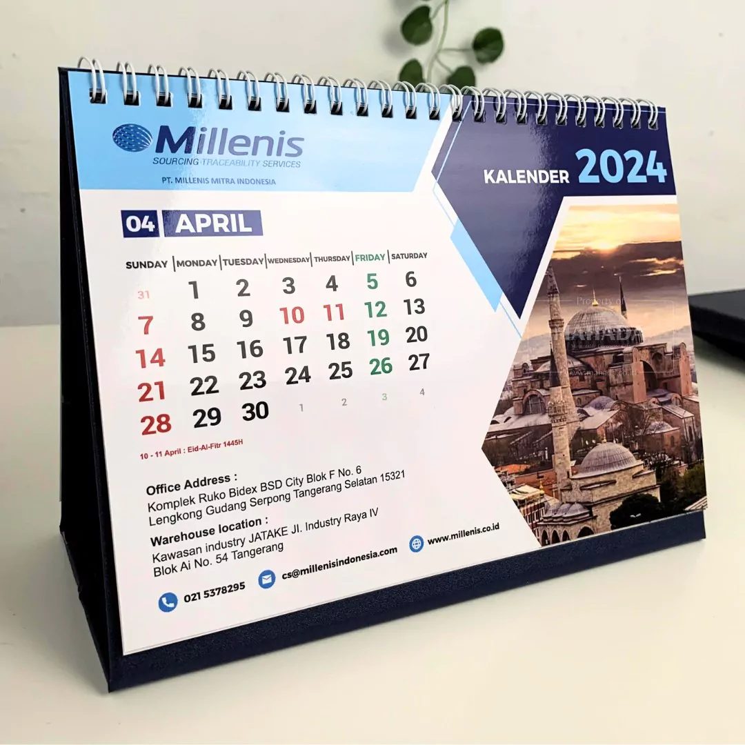 Kalender Meja Dengan Model Landscape Custom Desain Grafis Logo(5)