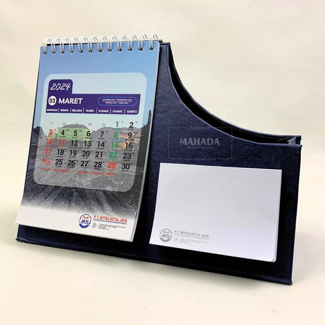 Kalender Meja Dengan Tempat ATK Khusus Dapat Ditambah Desain Grafis Custom (7)