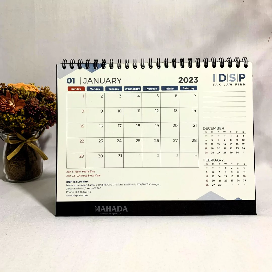 Kalender Meja Model Schedule Berisi 1 Bulan Dengan Desain Grafis Custom (5)