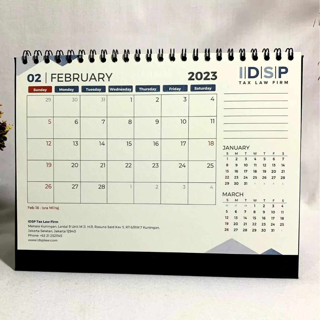 Kalender Meja Model Schedule Berisi 1 Bulan Dengan Desain Grafis Custom (8)