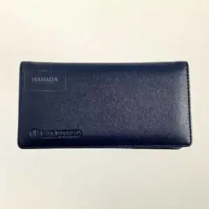Dompet Custom Berbahan Kulit Berwarna Biru dan Hitam Dengan Logo (1)