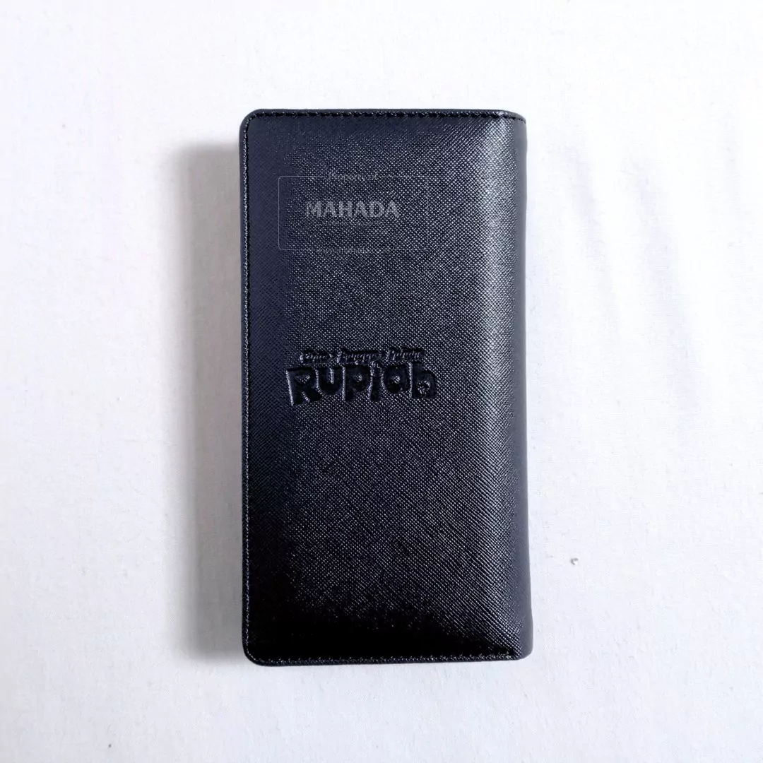 Dompet Custom Berbahan Kulit Berwarna Biru dan Hitam Dengan Logo (2)