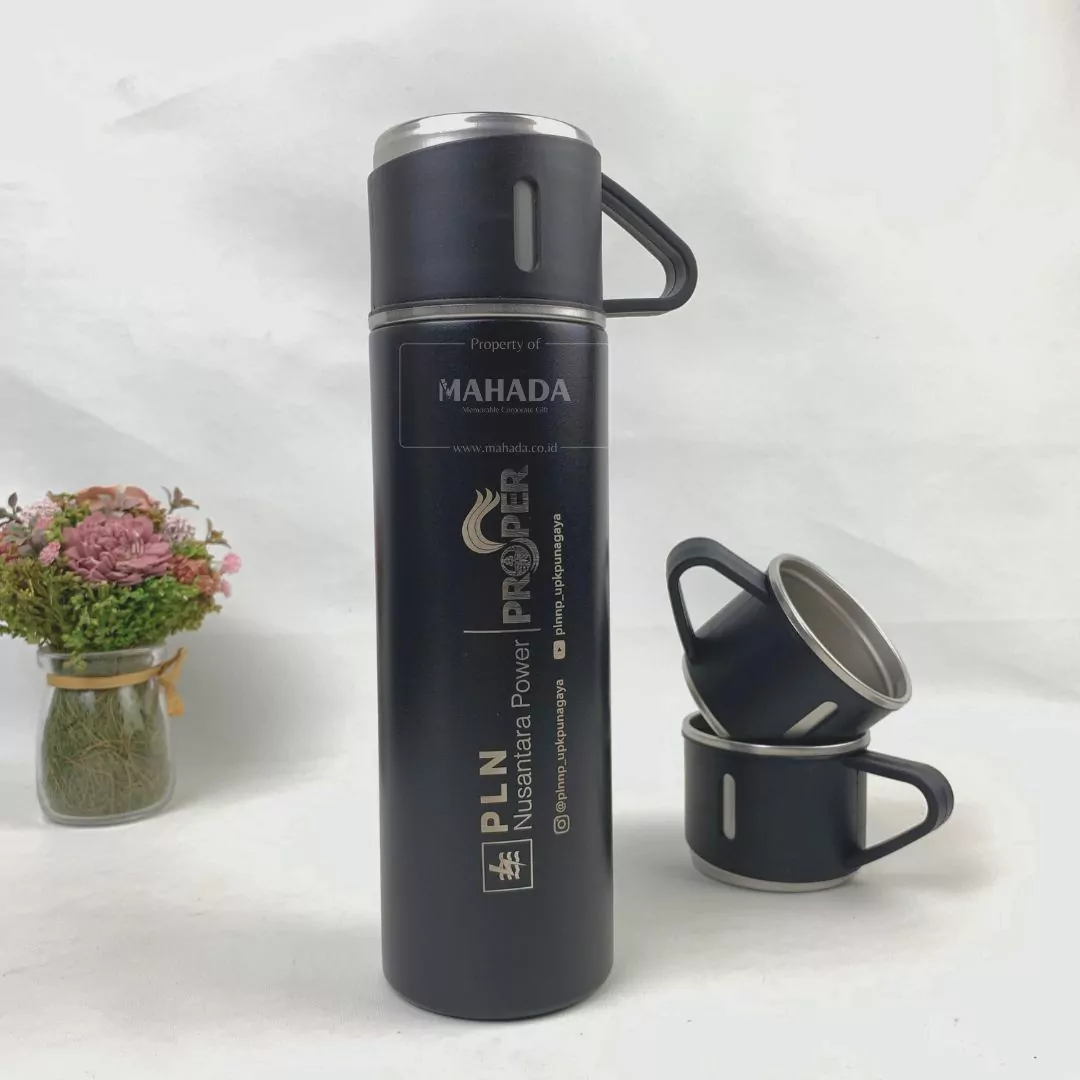 Tumbler Stainless Dengan Mug Dilengkapi Logo Perusahaan Untuk Souvenir (2)