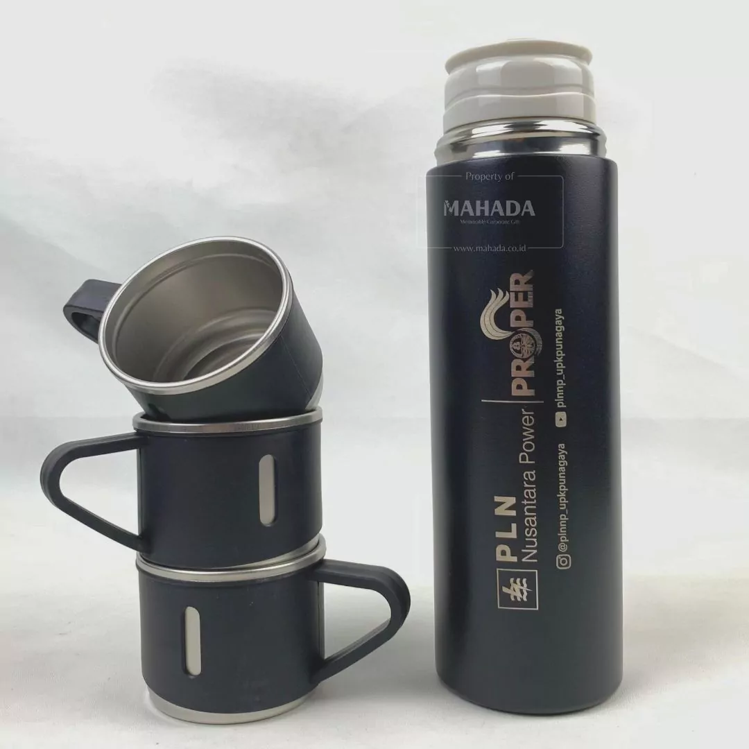 Tumbler Stainless Dengan Mug Dilengkapi Logo Perusahaan Untuk Souvenir (3)