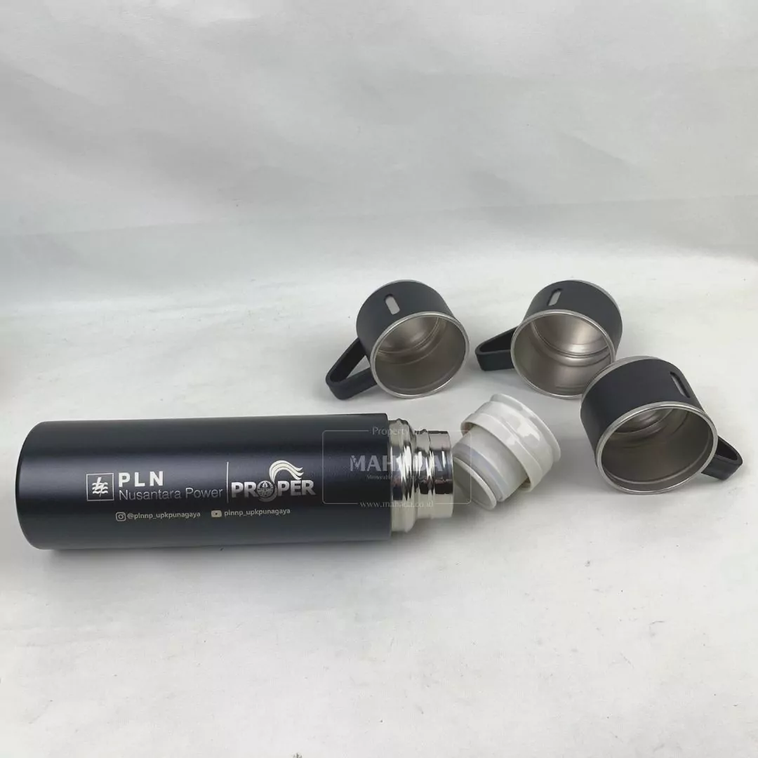 Tumbler Stainless Dengan Mug Dilengkapi Logo Perusahaan Untuk Souvenir (4)