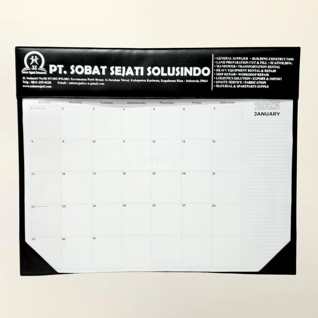 Kalender Dinding Model Schedule Berisi 1 Bulan Dengan Bahan Cover Kulit (1)