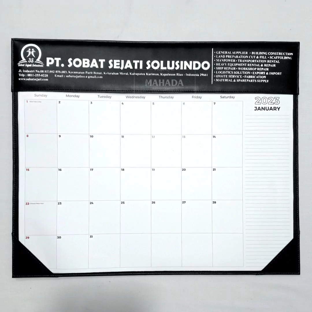 Kalender Dinding Model Schedule Berisi 1 Bulan Dengan Bahan Cover Kulit (2)