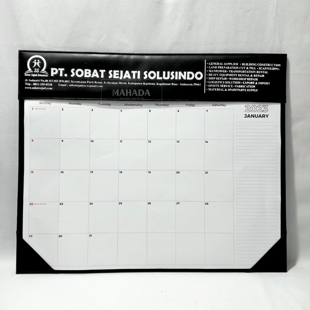 Kalender Dinding Model Schedule Berisi 1 Bulan Dengan Bahan Cover Kulit (3)