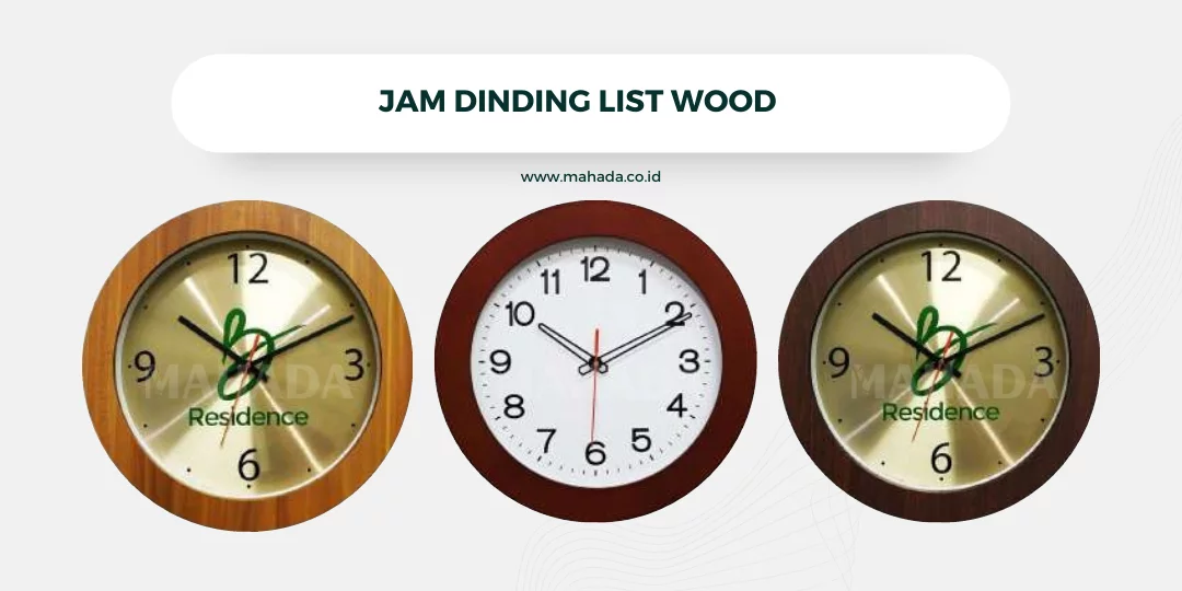 jam dinding bulat kayu