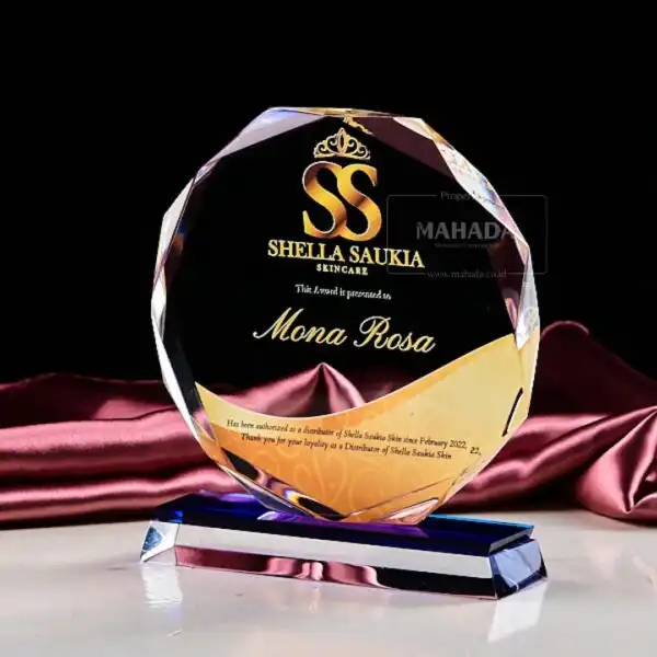 Plakat Akrilik Bentuk Bulat Dengan Diamond Cut Bisa Desain Custom (2)