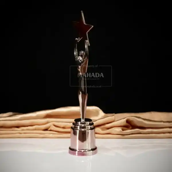 Plakat Berbahan Metal dan Kayu Dengan Model Custom Warna Silver dan Emas (3)