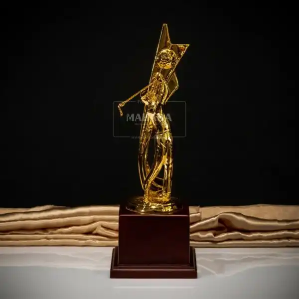 Plakat Piala Berbahan Kayu dan Metal Custom Bentuk Untuk Hadiah (2)