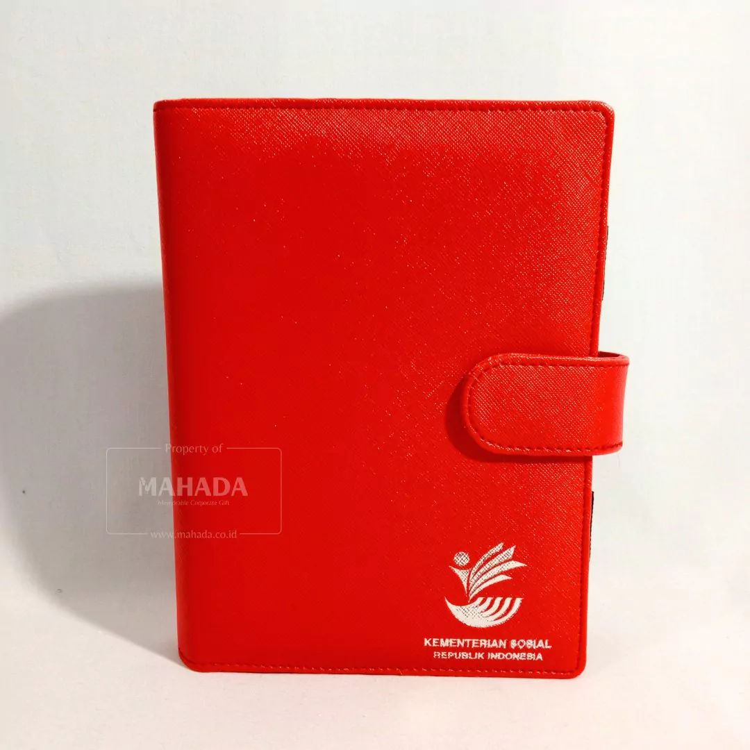 Buku Agenda Berbahan Kulit Multifungsi Dengan Holder Hp dan Pulpen (3)