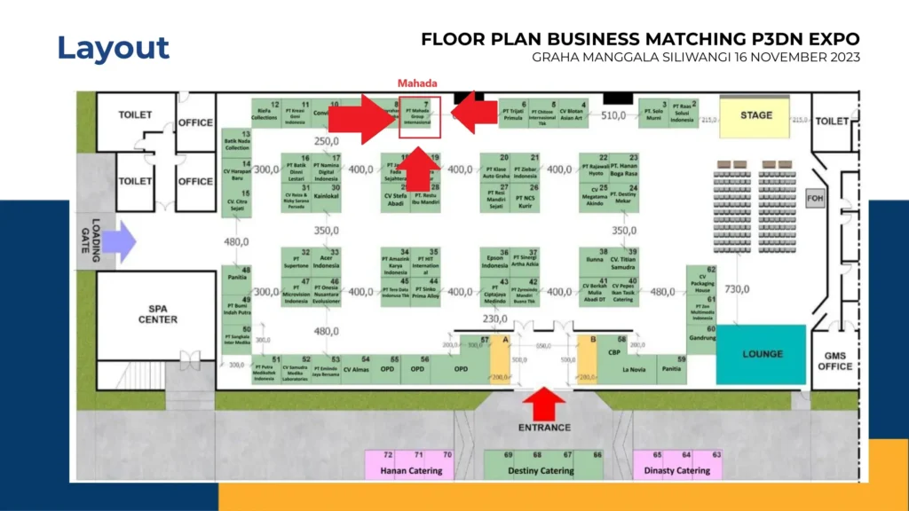 Lokasi Booth Mahada di Business Matching Kota Bandung
