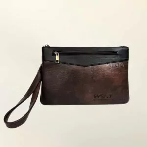 Tas Wrislet Pouch Dengan Bahan Kulit dan Batik Custom Logo Deboss 1.jpg