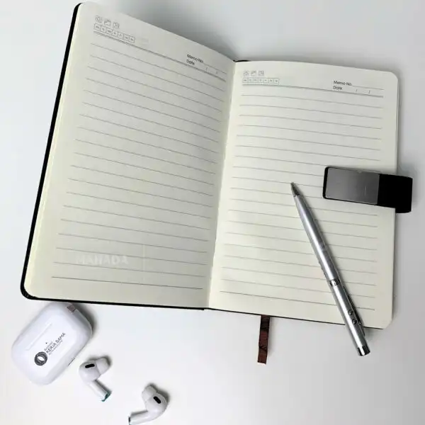 Gift Set 6 Item Custom Souvenir Instansi Packaging Hardbox Berisi Buku Agenda, Pulpen Pointer dan TWS