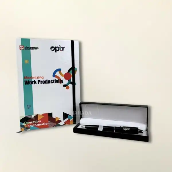 Seminar Kit 2 Berisi Buku Agenda Dengan Karet dan Pulpen Metal
