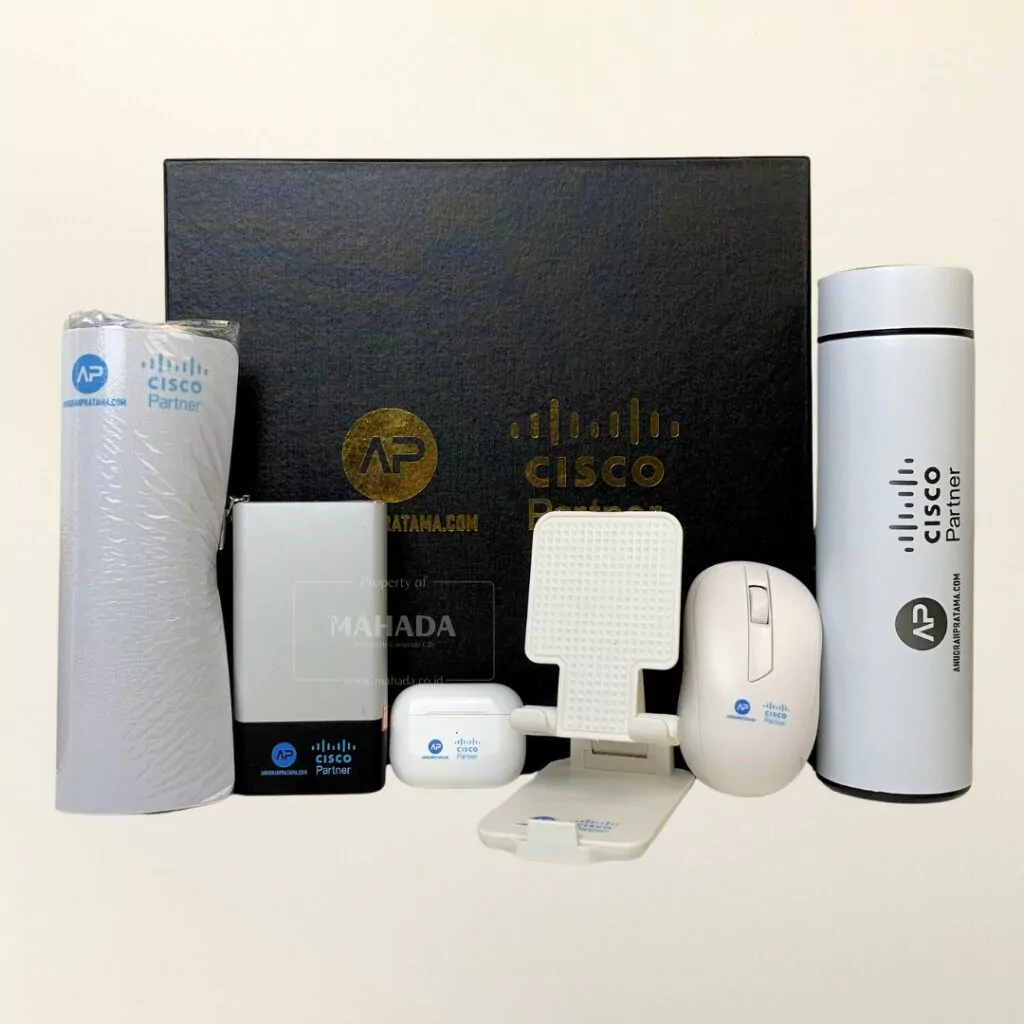 Gift Set 6 Item Custom Souvenir Acara Packaging Hardbox Berisi Mousepad, Powerbank, TWS, Phone Holder, Mouse dan Tumbler Stainless (1)
