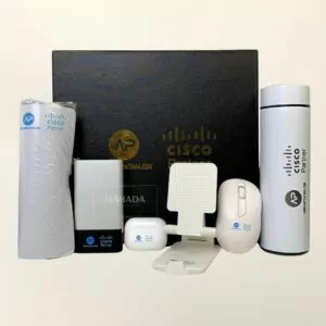 Gift Set 6 Item Custom Souvenir Acara Packaging Hardbox Berisi Mousepad, Powerbank, TWS, Phone Holder, Mouse dan Tumbler Stainless (1)