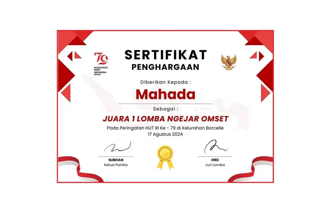 Download Sertifikat Lomba Agustusan PDF & SVG
