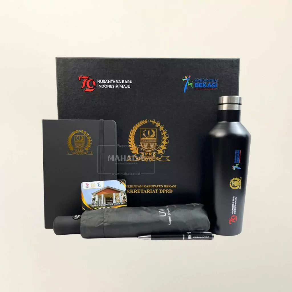 Gift Set 5 Item Berisi Buku Agenda, E Money, Tumbler Stainless, Pulpen dan Payung Lipat (1)