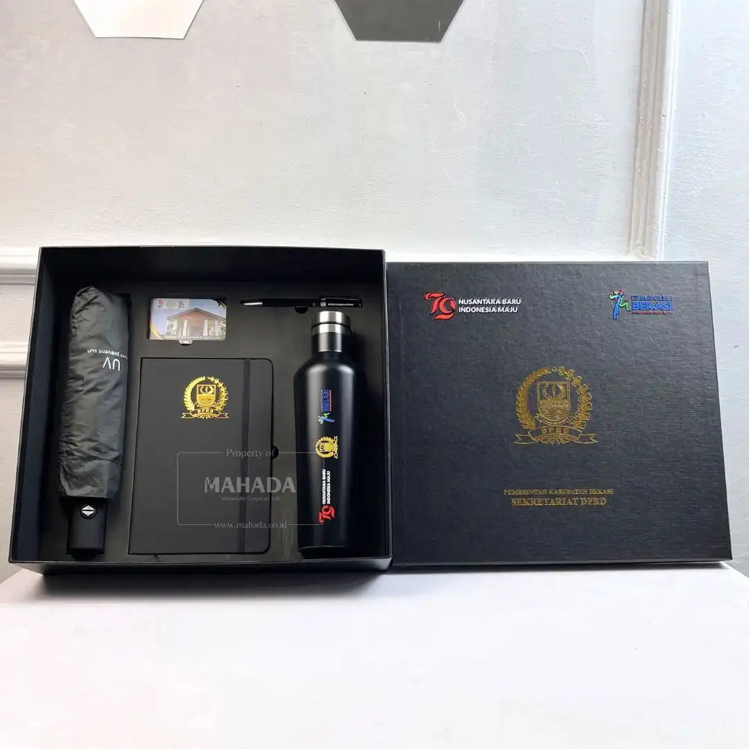 Gift Set 5 Item Berisi Buku Agenda, E Money, Tumbler Stainless, Pulpen dan Payung Lipat (2)