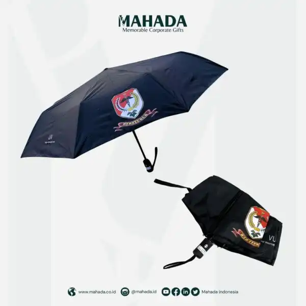 Payung Lipat Otomatis Dengan Tombol Untuk Membuka dan Menutup Custom Logo Perusahaan (1)