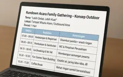 Contoh Rundown Family Gathering Konsep Outdoor dan Indoor