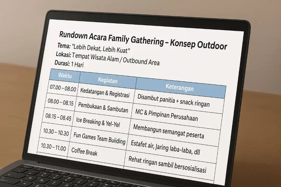 contoh rundown family gathering