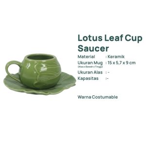 Mug Keramik Lotus Leaf Cup Saucer